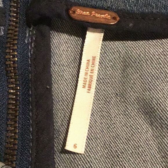 Free People Modern Femme Light Blue Denim Seam Detail Stretch Mini Skirt - Picture 12 of 13